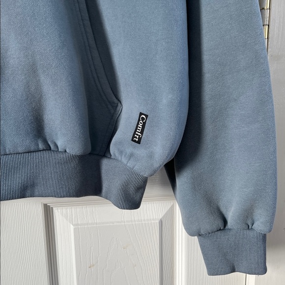Comfrt Cloud Zip Up Hoodie Blue Willow Size S Unisex Heavyweight Sweater - Picture 6 of 10